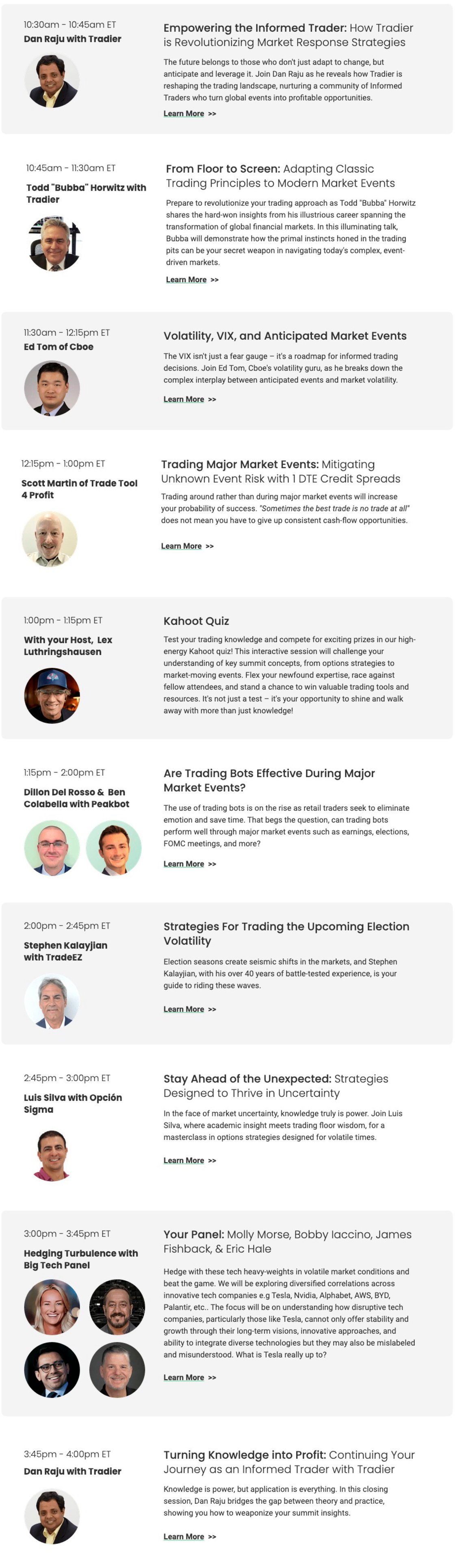 fall summit schedule